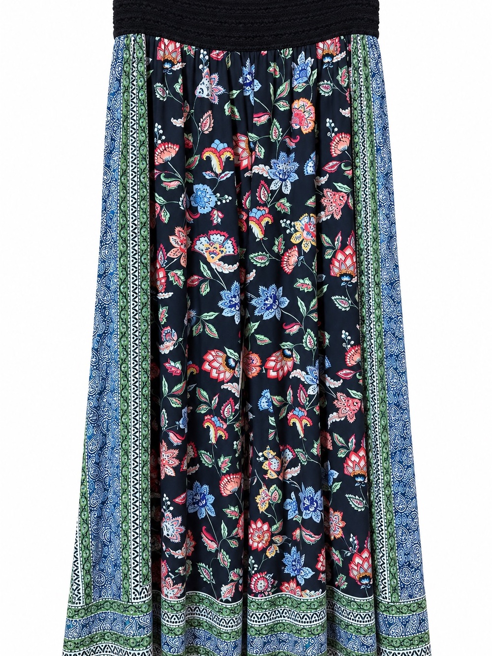 Boho Wide-Leg- Gaucho Navy Floral Border